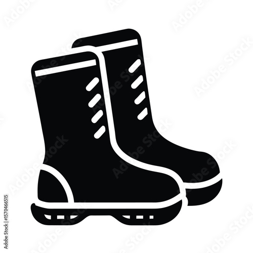 Snow Boots Icon Outline Vector Illustration