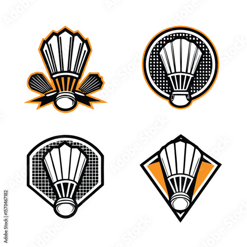  badminton logo vector collection