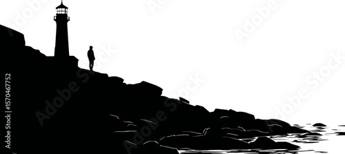 Mercusuar landscape scene silhouette