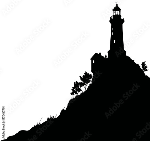 Mercusuar landscape scene silhouette