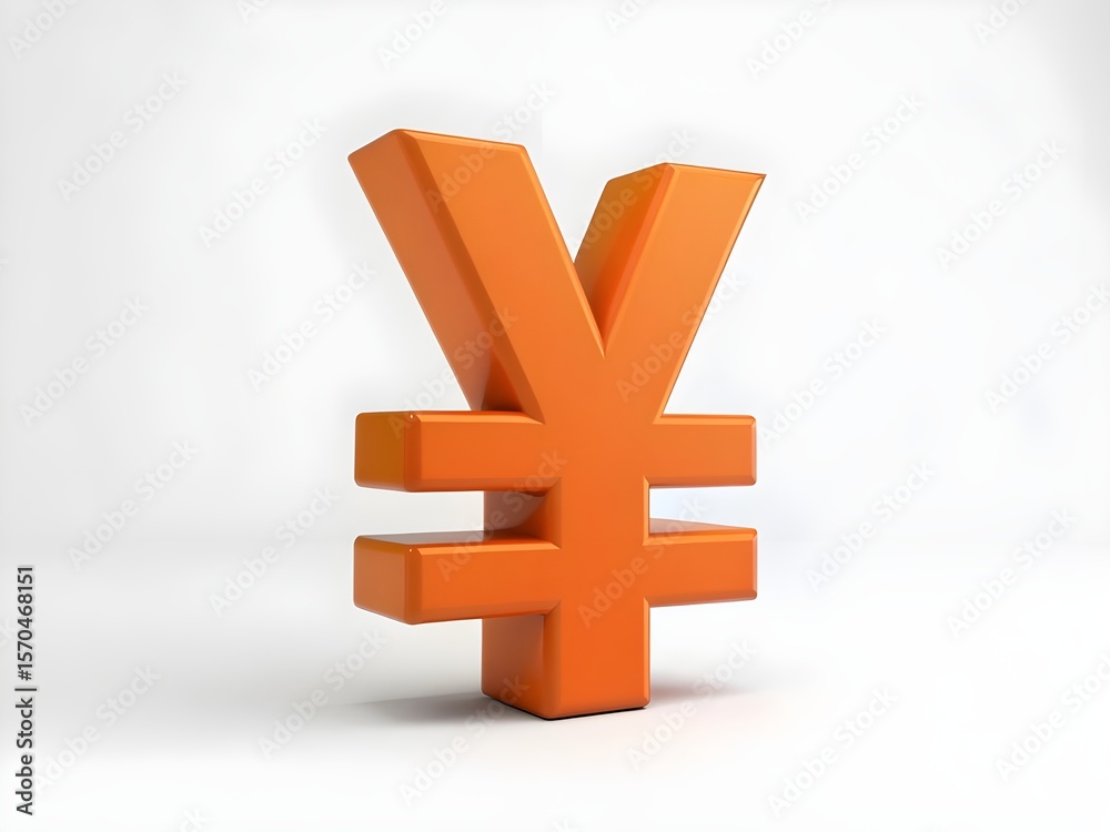 Obraz premium yen symbol on white background