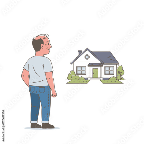 Dream Home - Man Contemplating House Purchase