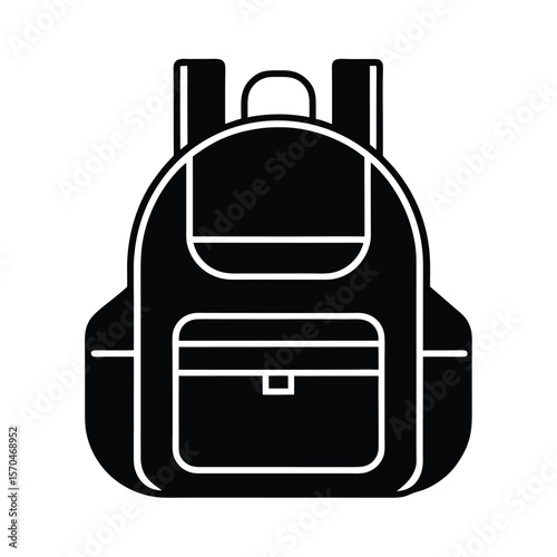 Backpack Icon Outline Vector Illustration