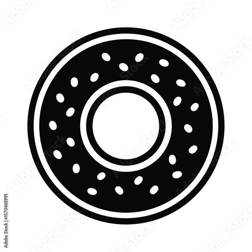 Bagel Icon Outline Vector Illustration