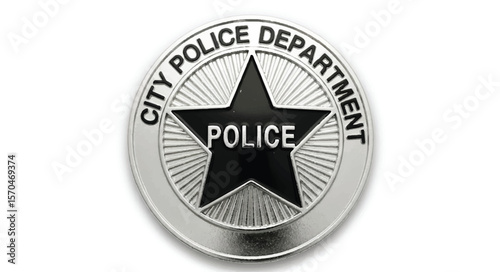 City Police Department badge on white background