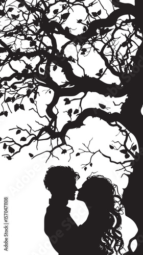 silhouette of couple in love