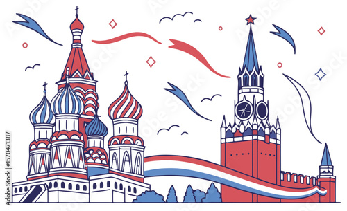 Red Square Moscow Illustration