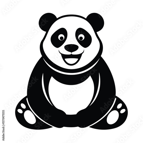 Panda icon vector on white background