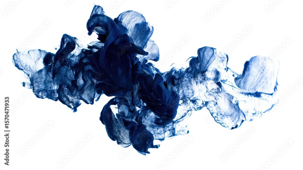 Fototapeta premium Swirling liquid watercolor with vibrant blue pigments, expressing motion and artistic spontaneity