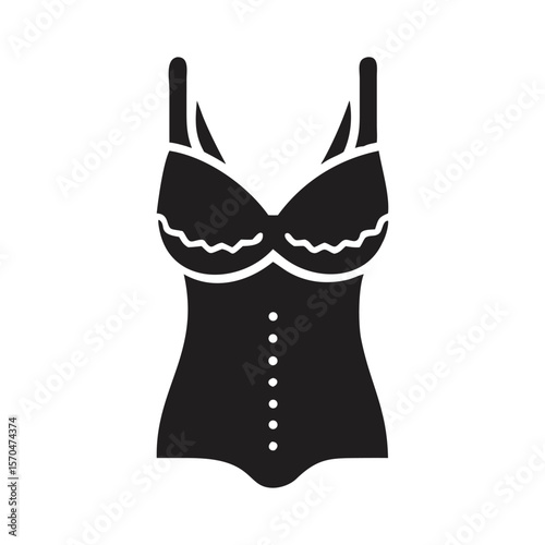 Hand-drawn vector illustration of a witch in a black dress, a beautiful fashion silhouette A minimalist vector style illustration of a black lace babydoll negligee silhouette icon illustration