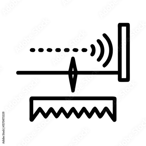 Black silhouette design depicting a precise measurement tool for modern applications