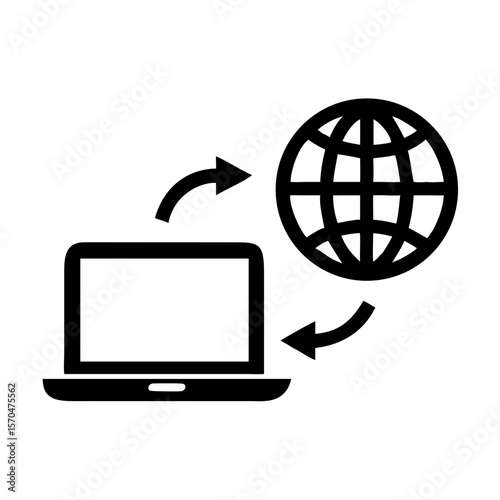 Silhouette design of a laptop or portable device indicating future technology with ai