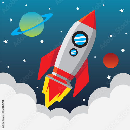 Fototapeta Naklejka Na Ścianę i Meble -  rocket in space