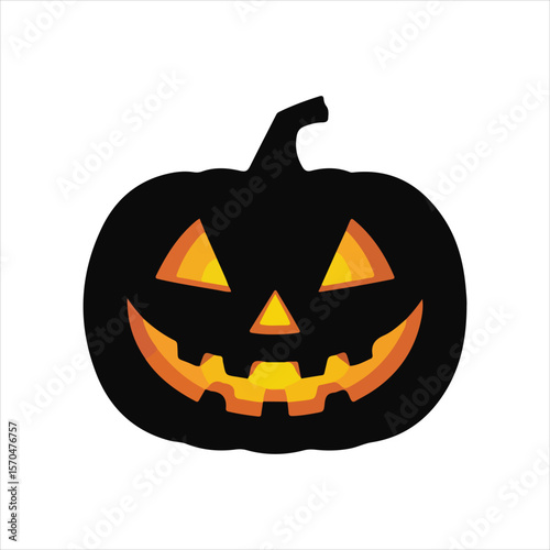 Happy Fall Pumpkin Illustration with white background