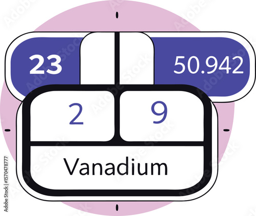 Vanadium Element Infographic Design Illustration