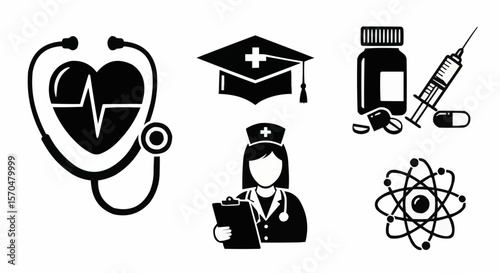 Nursing school icons