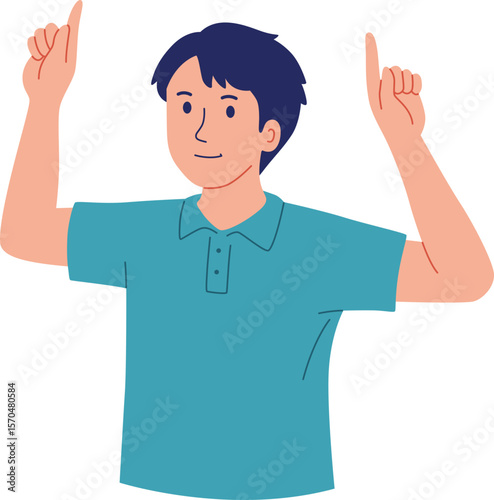 Man pointing index finger