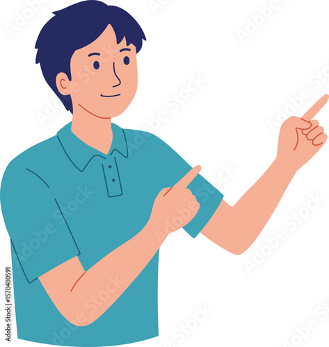 Man pointing index finger