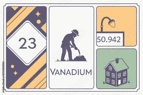 Vanadium Element Infographic Design Illustration