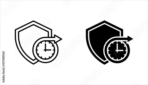 Long term protection icon set, vector illustration on white background