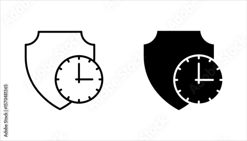 Long term protection icon set, vector illustration on white background