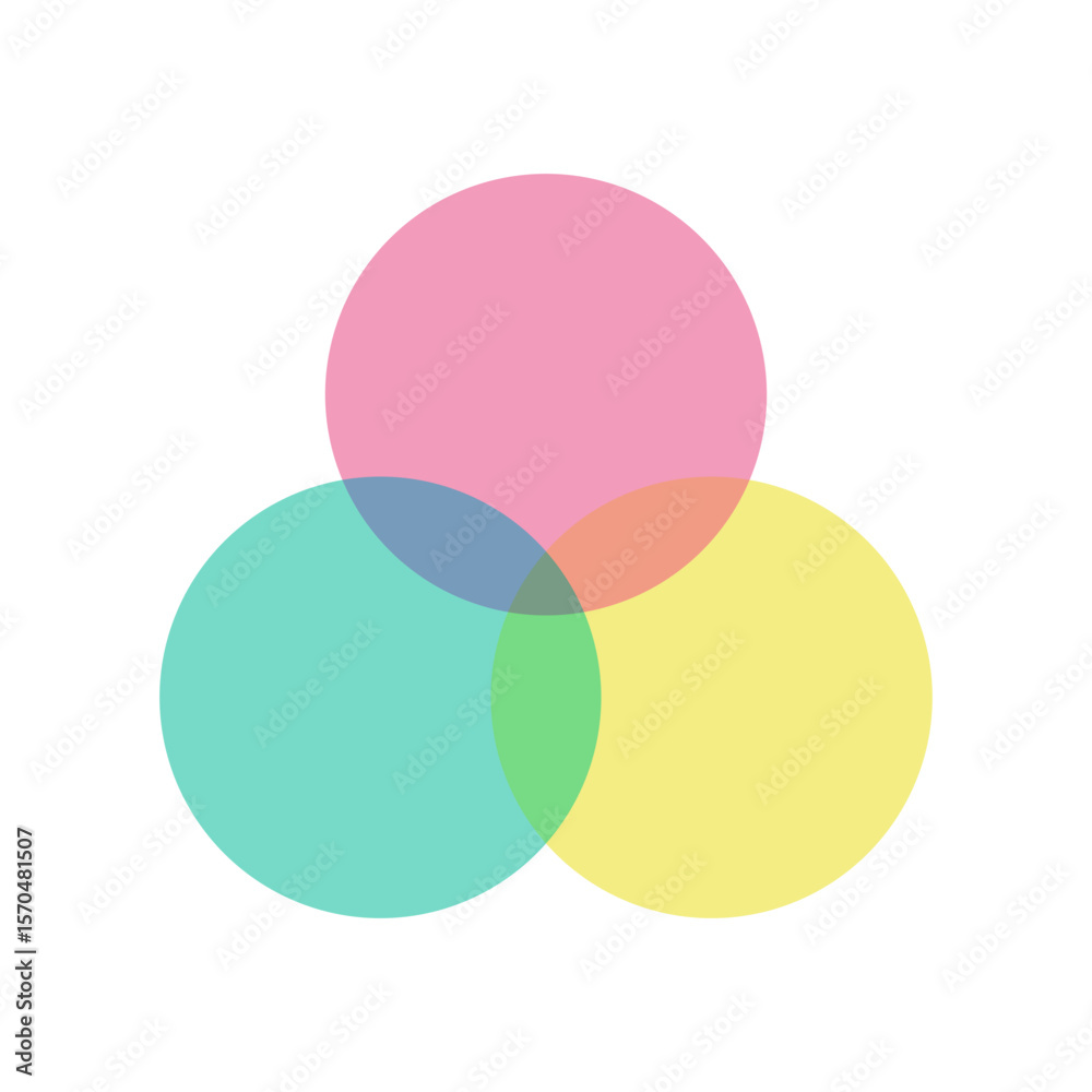 Obraz premium 三色カラーのサークルのイラスト