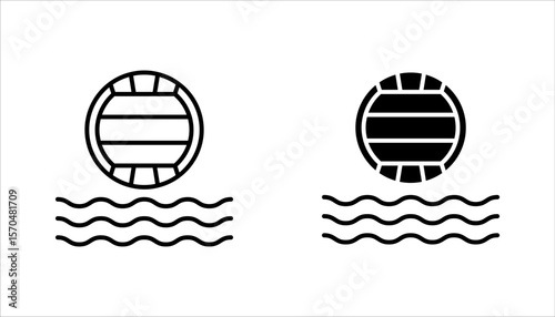 Premium water polo line icon set for app, web and UI. vector illustration on white background