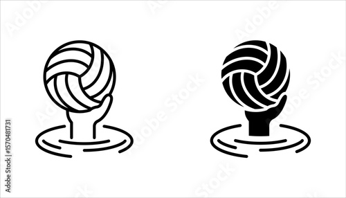 Premium water polo line icon set for app, web and UI. vector illustration on white background