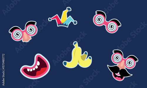 April Fools' Day Elements Set