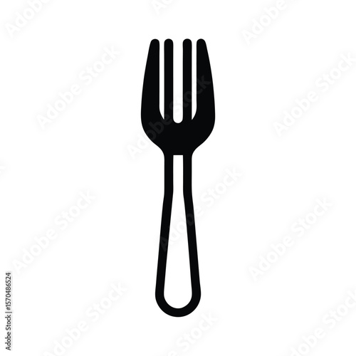 Fork Icon Outline Vector Illustration