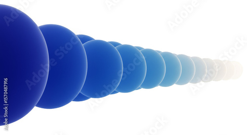 Gradient Blue Spheres 3D Rendering Abstract Background Illustration