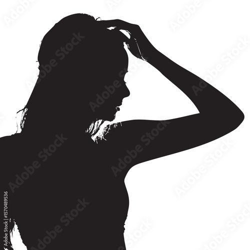 silhouettes of a women posing