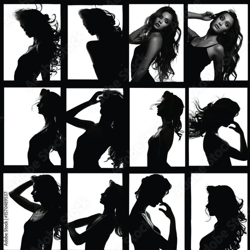 silhouettes of a women posing