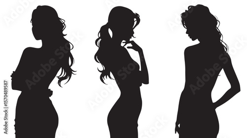 silhouettes of a women posing