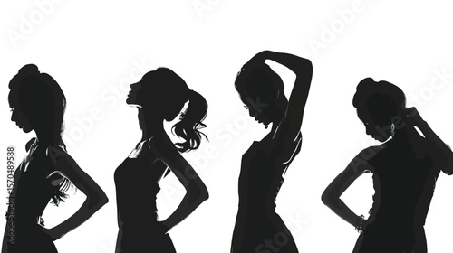 silhouettes of a women posing