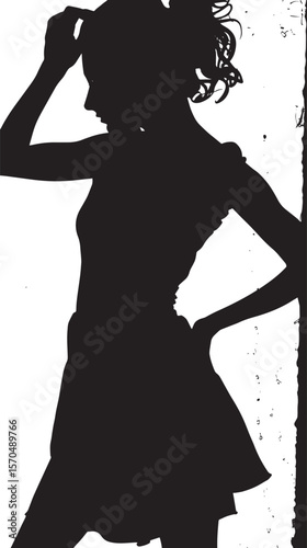 silhouettes of a women posing