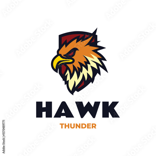 Mascot Hawk Thunder Logo Design