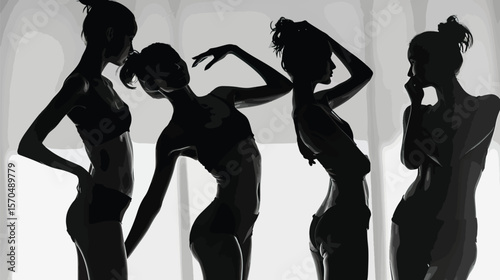 silhouettes of a women posing