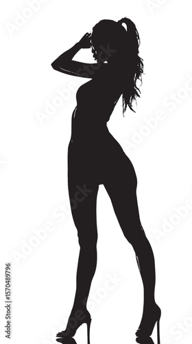silhouettes of a women posing