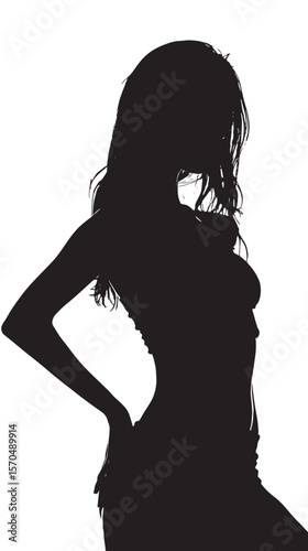 silhouettes of a women posing