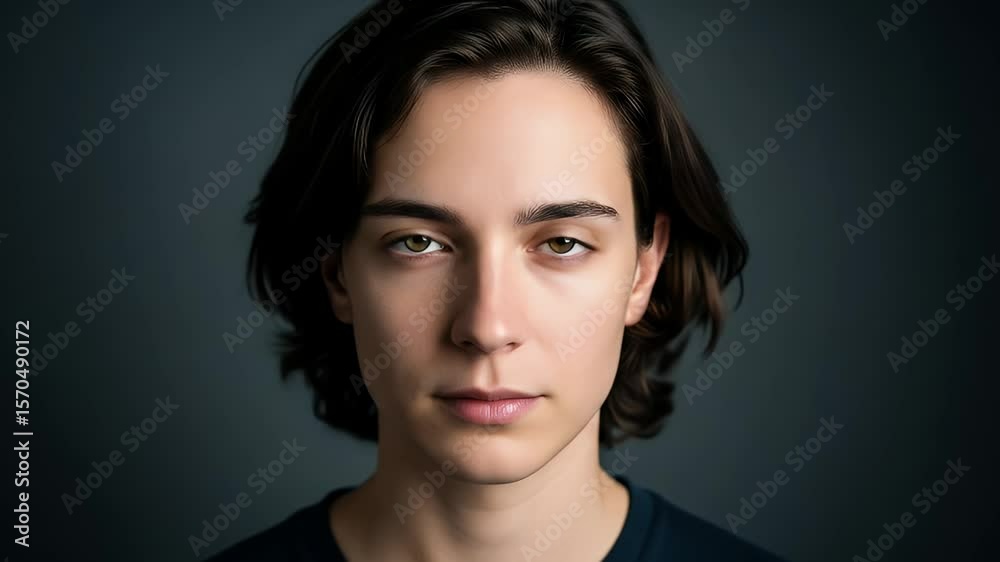 Close-up portrait of a person with a thoughtful expression