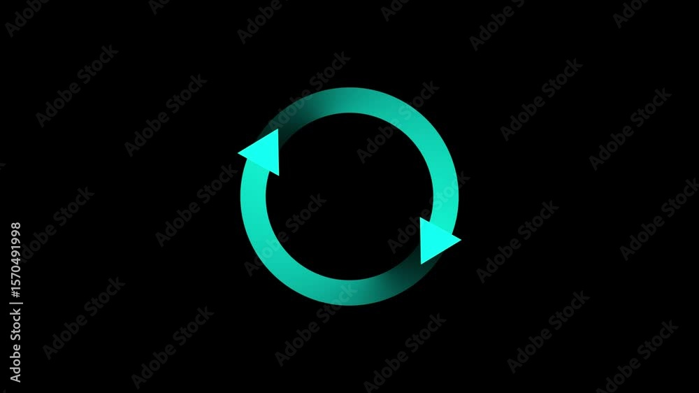 Animated Refresh button, circle arrow icon set, reload, rotation on background	
