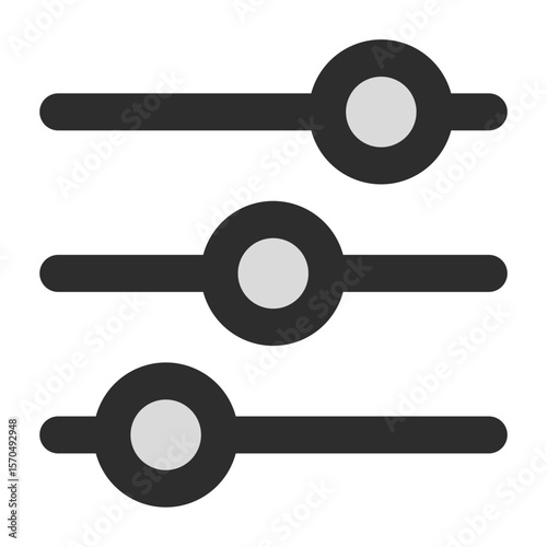 Sliders Icon for Digital Controls Adjustments and Settings in User Interfaces UI Design for Web and Mobile Applications