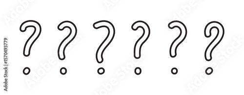 Set of minimalist question mark illustration.