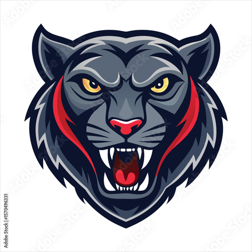 Wallpaper Mural Fierce Panther Mascot Logo with Bold Colors and Aggressive Expression Torontodigital.ca
