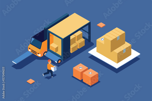Accident In Warehouse With Careless Forklift Crash Scene