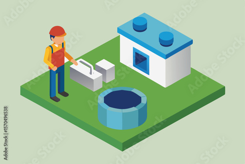 Aerobic Treatment System Installation In Household Area