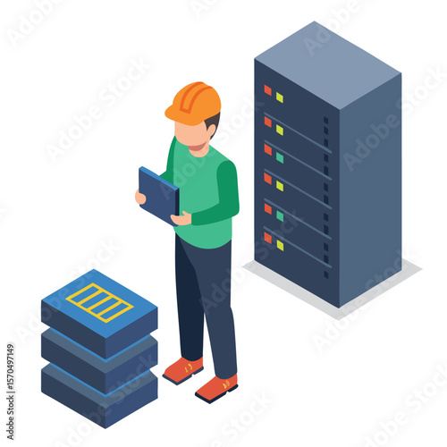 Electrical Engineer Troubleshooting Issues In Server Room