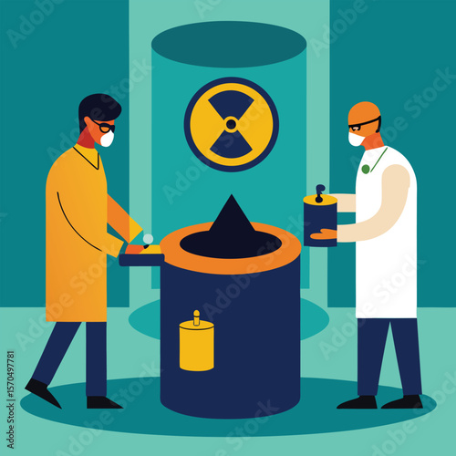 Engineers Monitoring Uranium Processing With Industrial Centrifuge