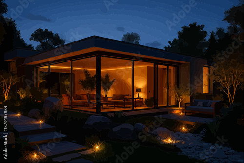 night view of the house